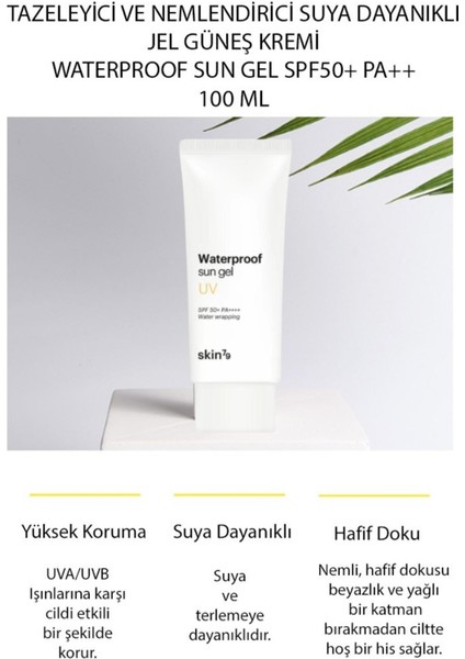 Hipoalerjenik Suya Dayanıklı Fiziksel Koruma Sunan Jel Güneş Kremi SPF50+ Pa++++ 100ML