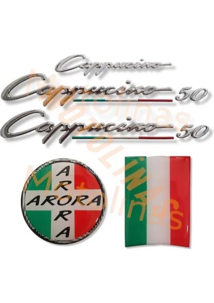 Arora Cappucino 50CC Sticker Seti , Kabartmalı, Cappucıno Etiket Seti 50 cc