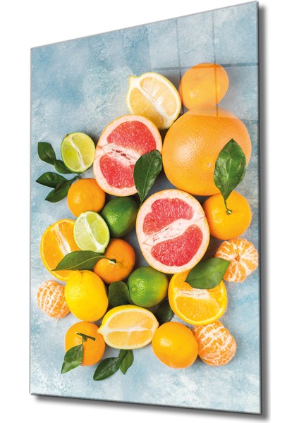 Portakallar Cam Tablo Oranges