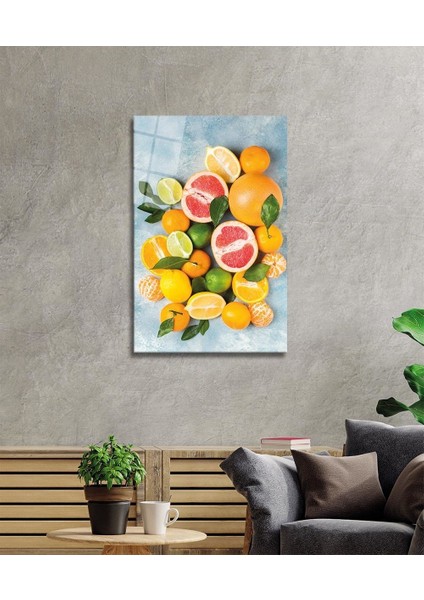 Portakallar Cam Tablo Oranges