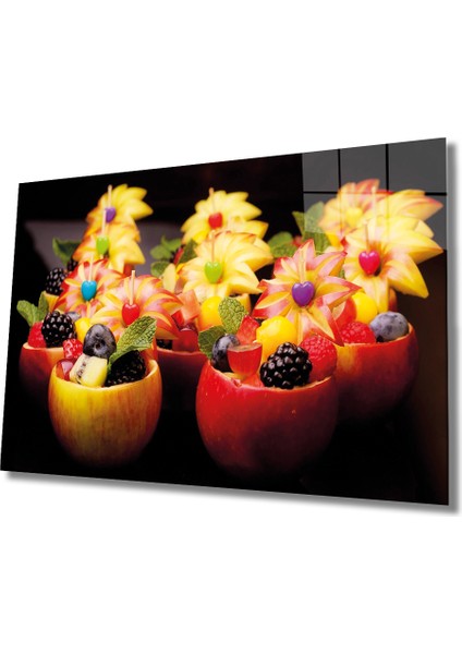 Taze Meyveler Cam Tablo Fresh Fruits Wall Hanging