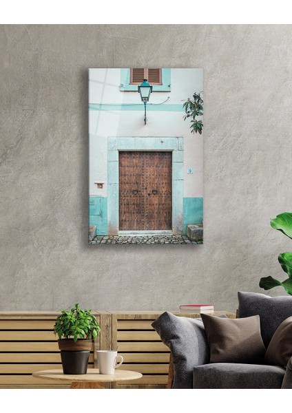 Kapı Görselli Dikey Turquoise Brown