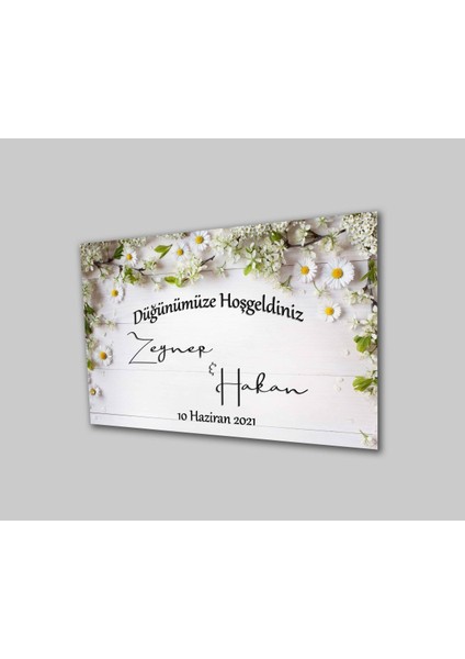 Düğün Nişan Hoşgeldiniz Cam Tablo