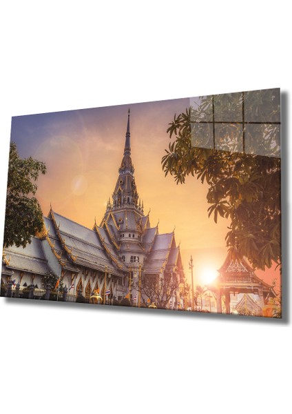 Tayland Tapınak Cam Tablo Thailand Temple