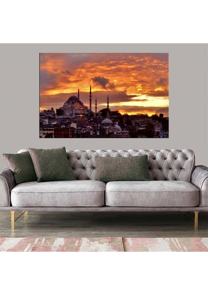 Dekoratif Baskı Gün Batımı Ayasofya Kanvas Tablo