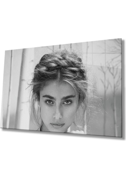 Siyah Beyaz Insan Fotoğrafları Kadın Cam Tablo Women