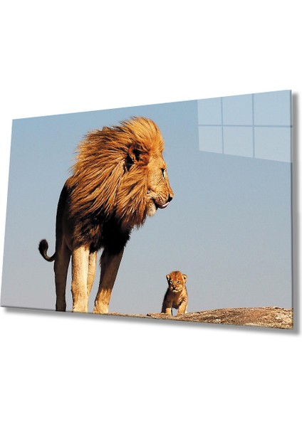 Aslan Cam Tablo Lion Table