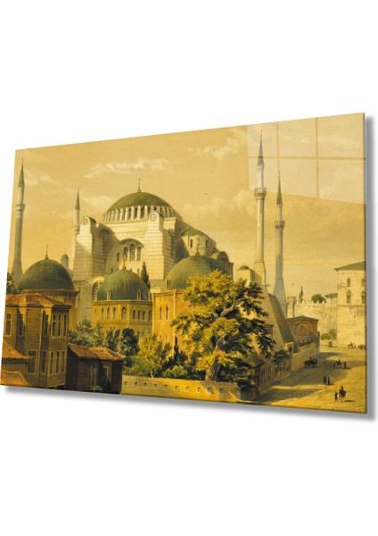 Sulu Boya Camii Cam Tablo