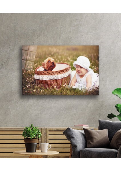 Bebek ve Köpek Cam Tablo