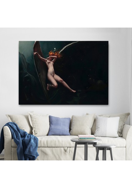 Yıldızlı Gökyüzü Altında Bir Peri Kanvas Tablo, Klasik Sanat Kanvas TABLO-5383