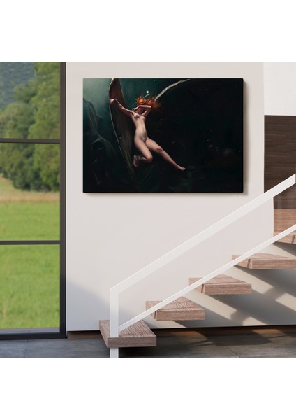 Yıldızlı Gökyüzü Altında Bir Peri Kanvas Tablo, Klasik Sanat Kanvas TABLO-5383
