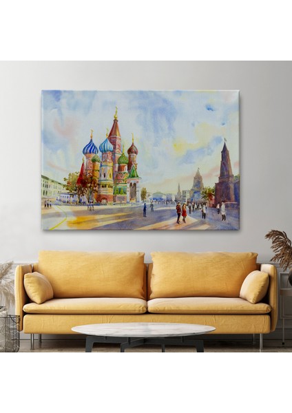 Kremlin ve Kızıl Meydan Aziz Basil Katedrali Moskova TABLO-3559