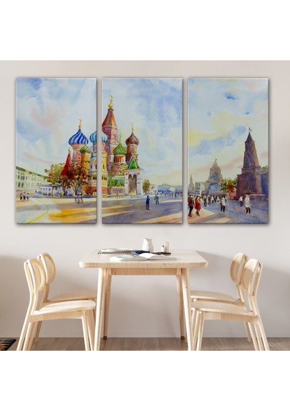 Kremlin ve Kızıl Meydan Aziz Basil Katedrali Moskova TABLO-3559