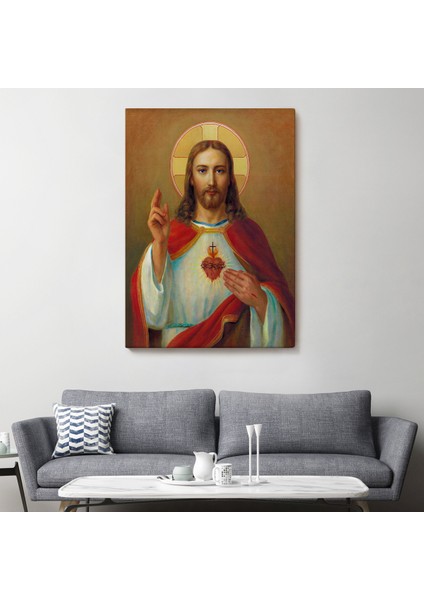 Isa'nın En Kutsal Kalbi Tablosu - The Most Sacred Heart Of JESUS-6478