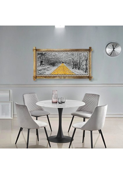 Orman Sarı Yol Modern Kanvas Rustik Tablo Tek Ebat fiyatları