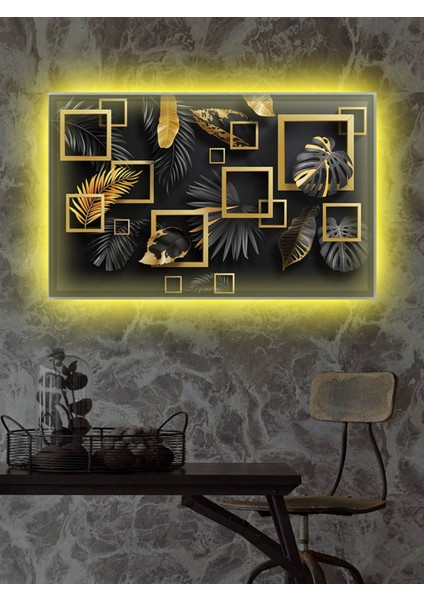 LED Işıklı Dekoratif Kare Tablo (Hediyelik) 100 x 70