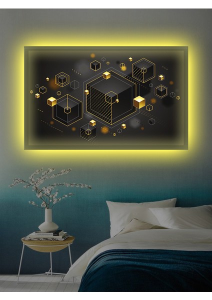LED Işıklı Dekoratif Hediyelik Kanvas Tablo 50 x 35
