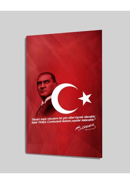 Atatürk ve Bayrak Cam Tablo