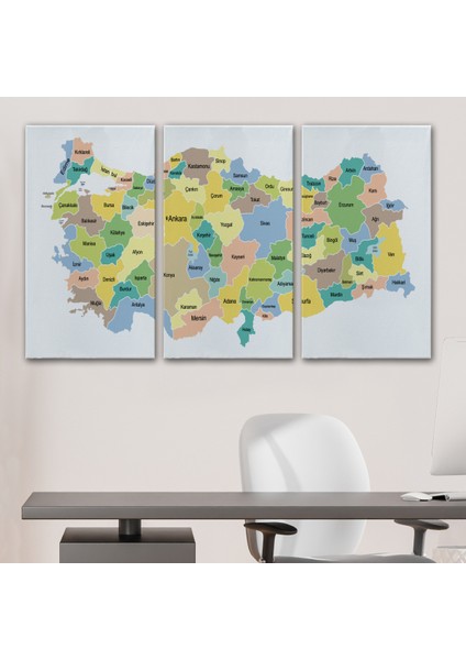 Türkiye Haritası Kanvas Tablo Eğitici ve Öretici Dekoratif Tablo Tablo 3130 modelleri