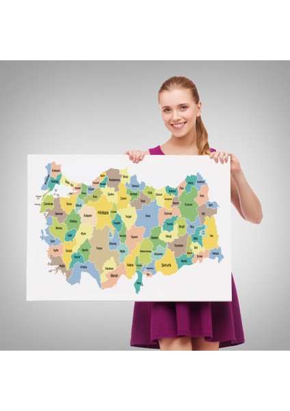 Türkiye Haritası Kanvas Tablo Eğitici ve Öretici Dekoratif Tablo Tablo 3130 fırsatları
