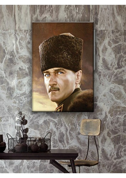 LED Işıklı Mustafa Kemal Atatürk Kanvas Tablo 100 x 70