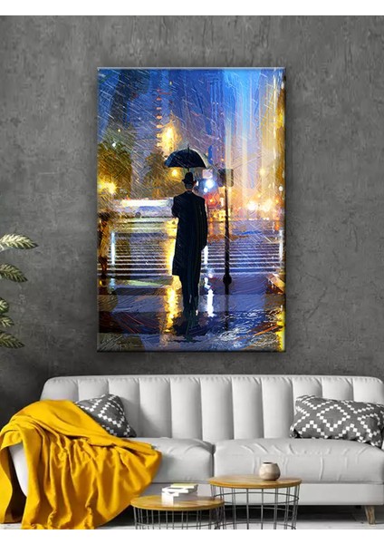 LED Işıklı Şemsiyeli Adam (Sanat Sevenlere) 70 x 50