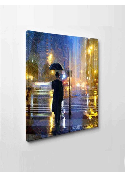 LED Işıklı Şemsiyeli Adam (Sanat Sevenlere) 70 x 50