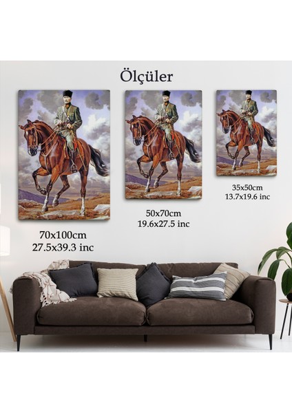 At Üstündeki Mustafa Kemal Atatürk Duvar TABLOSU-6462