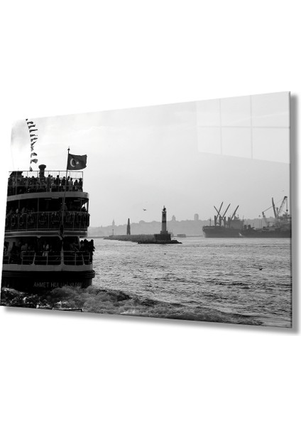 Deniz Vapur Cam Tablo Sea Steamer