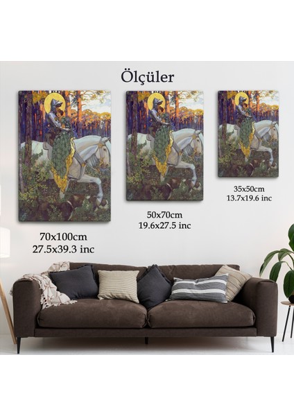 Beyaz At Üzerindeki Prenses ve Prens TABLOSU-6268