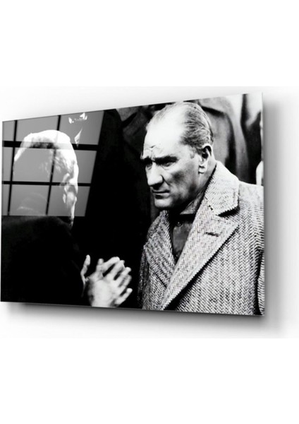 Atatürk ve Köylü Cam Tablo