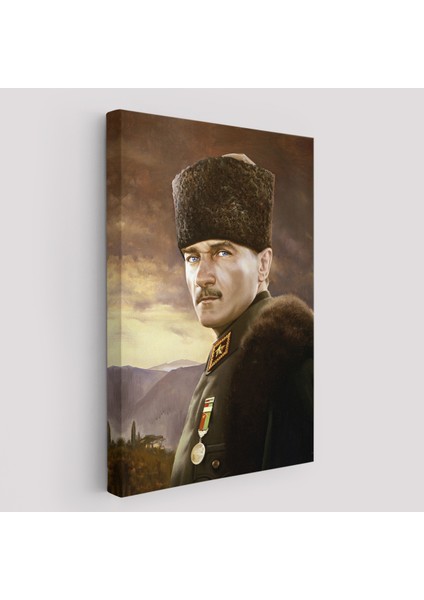 Kalpaklı Mustafa Kemal Atatürk Duvar Tablosu -6448 fiyatları