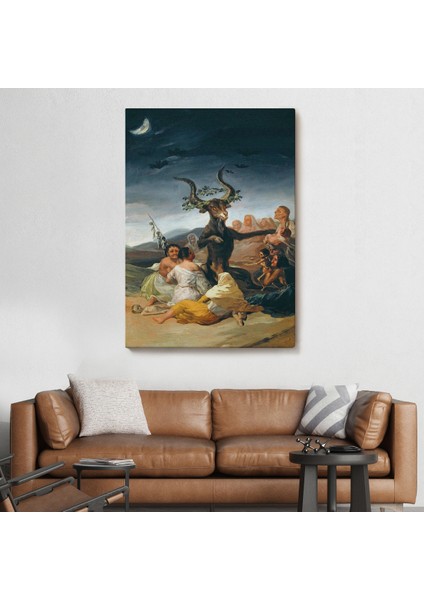 Cadılar Bayramı, Francisco Goya Cadılık Meclisi Sanatı Kanvas TABLO-5270