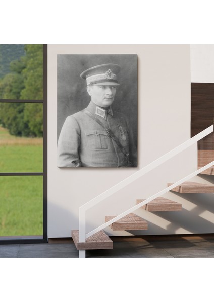 Atatürk Portre Tablosu Mustafa Kemal Atatürk Dikdörtgen Dekoratif Kanvas Tablo-Cv-75 fırsatları