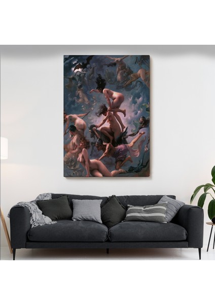 Şabat'a Giden Cadılar, Luis Ricardo Falero Vision De Faust 1878 Vintage Kanvas TABLO-5285