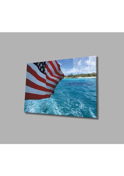 Amerika Bayrağı Cam Tablo America Flag