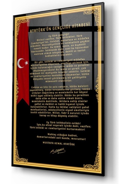 Gençliğe Hitabe Cam Tablo