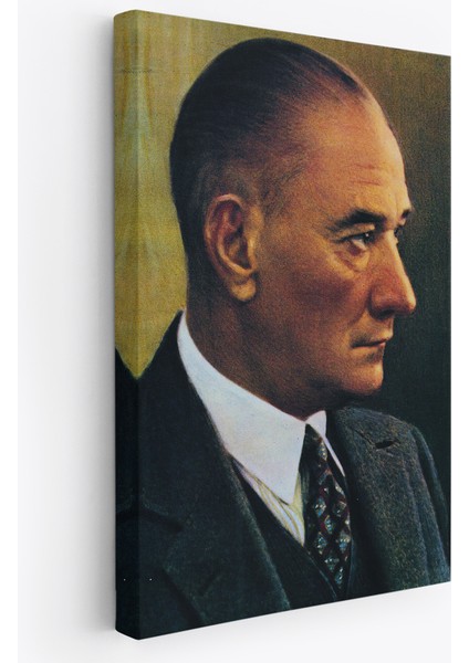 Atatürk Portre Tablosu Mustafa Kemal Atatürk Dikdörtgen Dekoratif Kanvas Tablo-Dh-85