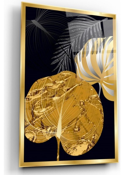 Gold Yaprak Cam Tablo