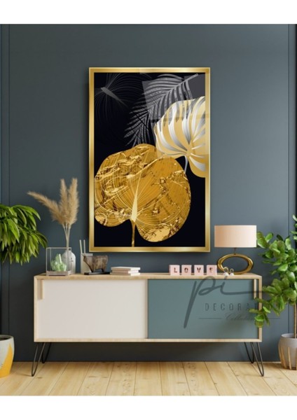 Gold Yaprak Cam Tablo