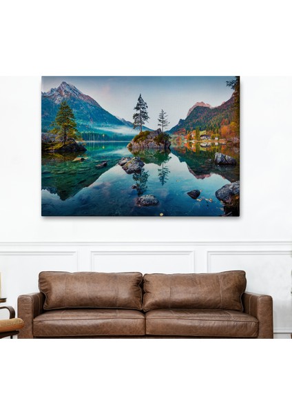 Hintersee Gölü Almanya Dekoratif Kanvas Duvar TABLOSU-3563