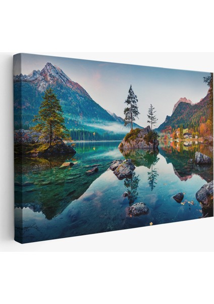 Hintersee Gölü Almanya Dekoratif Kanvas Duvar TABLOSU-3563