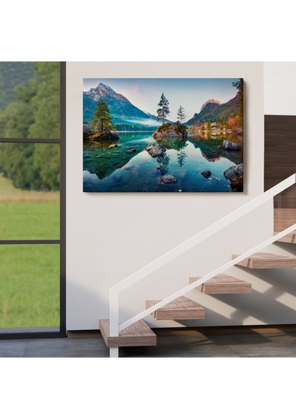 Hintersee Gölü Almanya Dekoratif Kanvas Duvar TABLOSU-3563