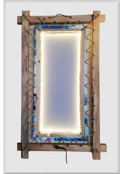 Kız Kulesi LED Işıklı Rustik Kanvas Tablo O 96 x 56