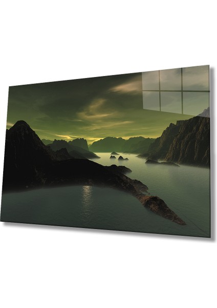 Dağ Göl Cam Tablo Mountain Lake Table