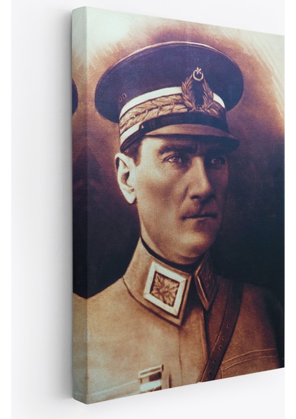 Atatürk Portre Tablosu Mustafa Kemal Atatürk Dikdörtgen Dekoratif Kanvas Tablo-Cö-66