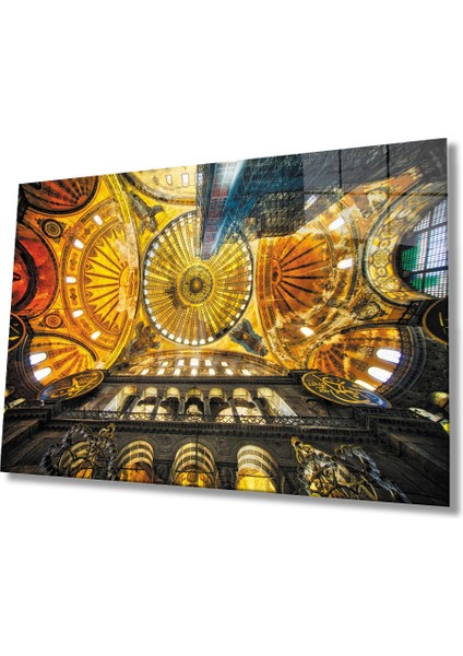Geometrik Mimari Ayasofya Dayanıklı Cam Tablo