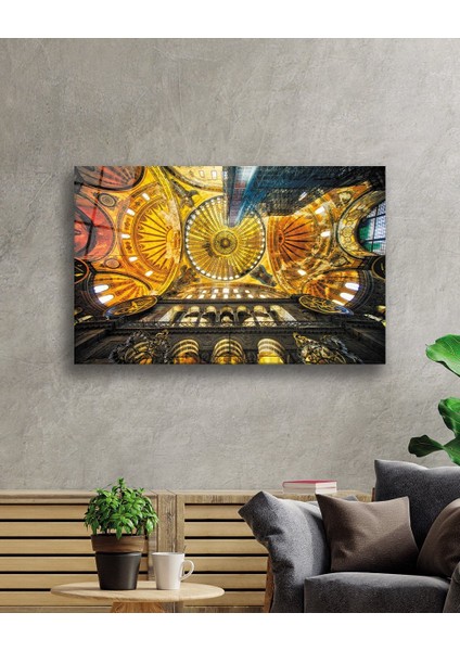 Geometrik Mimari Ayasofya Dayanıklı Cam Tablo