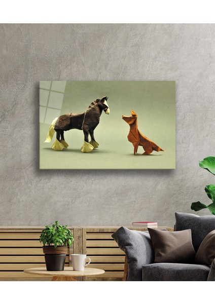 Origami Hayvanlar Cam Tablo fiyatları