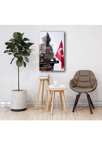 Türk Askeri ve Bayrak Cam Tablo